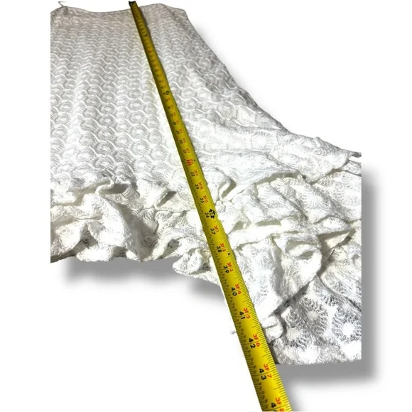 Anthropologie NEW Chic Asymmetrical White Lace Fully Lined Sleeveless Maxi Dress - Picture 9 of 16